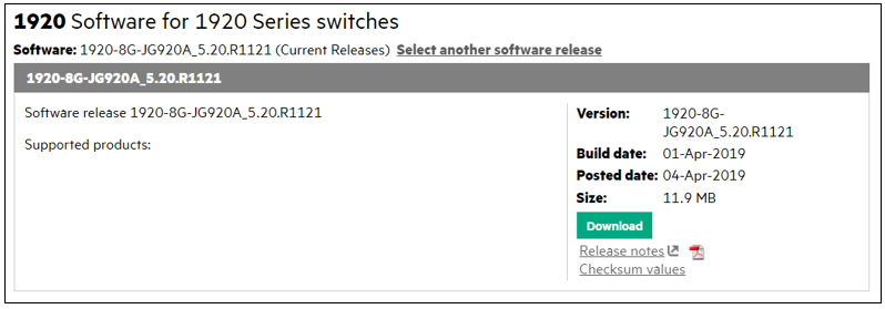 hpe switch firmware update
